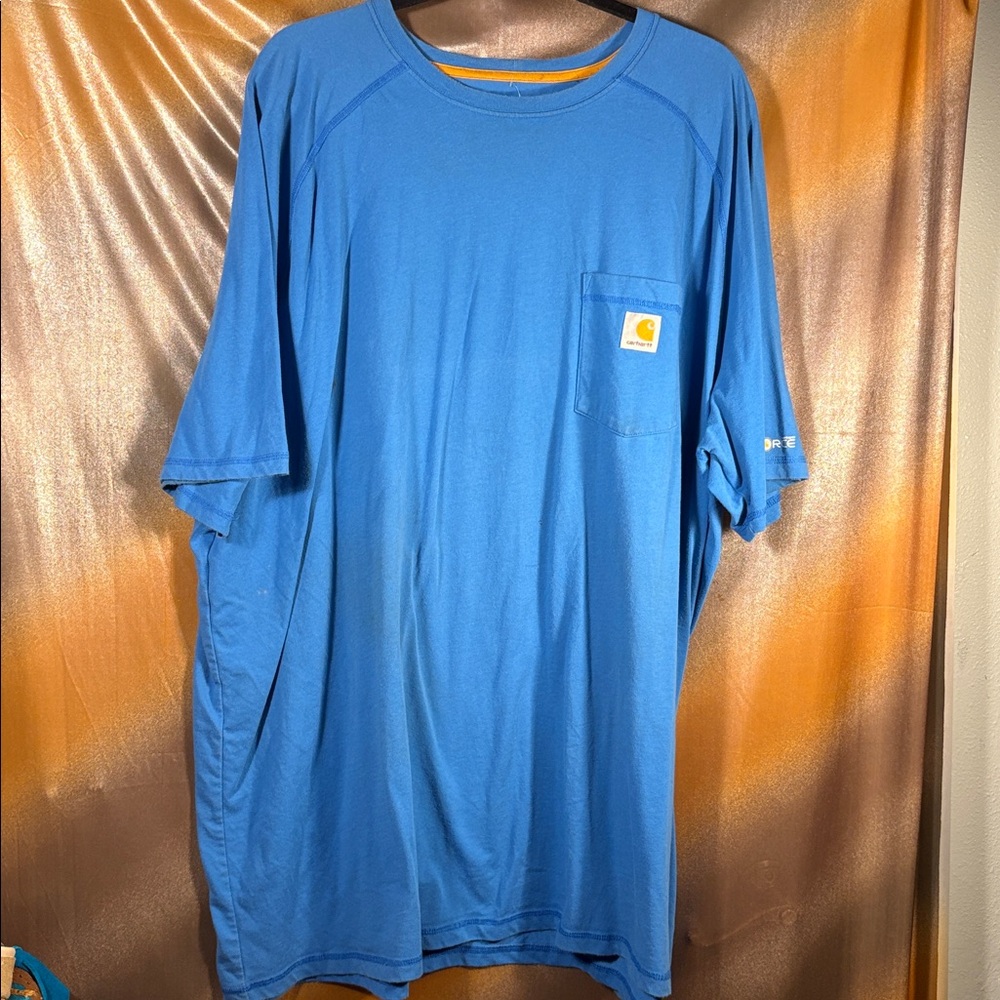 Carhartt Force Bright Blue Pocket Tee 4x with gold trim‎ ii